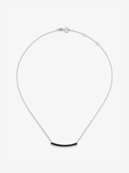 Colgante de plata 925 con 17 espinelas negras en talla brillante