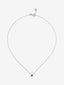 Colgante de oro blanco de 18K con un zafiro azul en talla brillante de 0,12 cts y 4 diamantes en talla brillante con un total de 0,08 cts