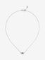 Colgante cadena de oro blanco de 18K con zafiro y diamantes