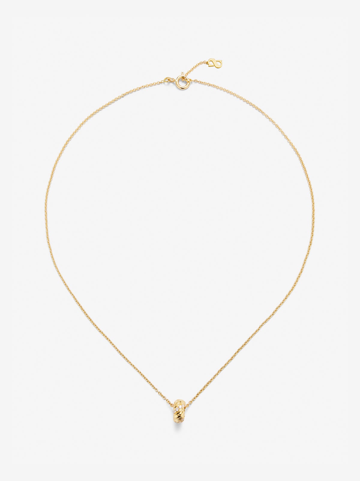 Colgante de oro amarillo de 18K con diamantes blancos en talla brillante de 0,18 cts