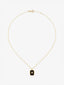 Colgante de oro amarillo de 18K con ónix negro de 1,45 cts y diamante blanco en talla esmeralda de 0,1 cts