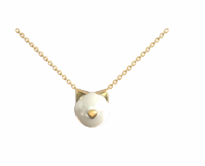 Colgante de oro amarillo de 18K con perla akoya de 6mm