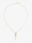 Colgante de oro amarillo de 18K con 26 diamantes en talla brillante con un total de 0,16 cts y forma de nudo