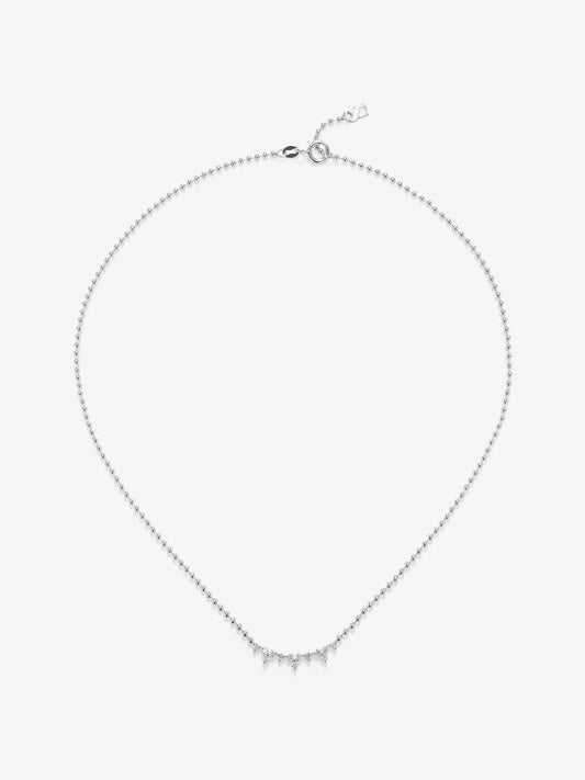 Collar de oro blanco de 18K con diamantes blancos en talla brillante de 0,38 cts