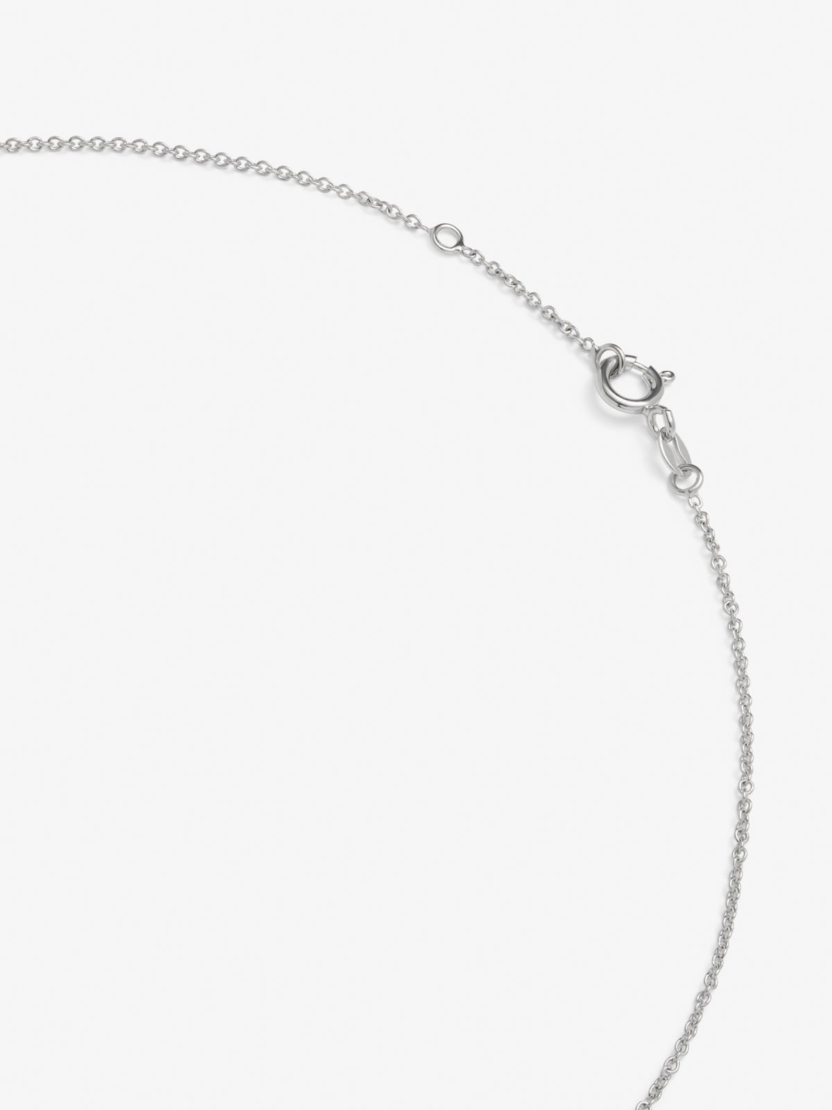 Colgante de oro blanco de 18K con un zafiro rosa cornflower en talla pera