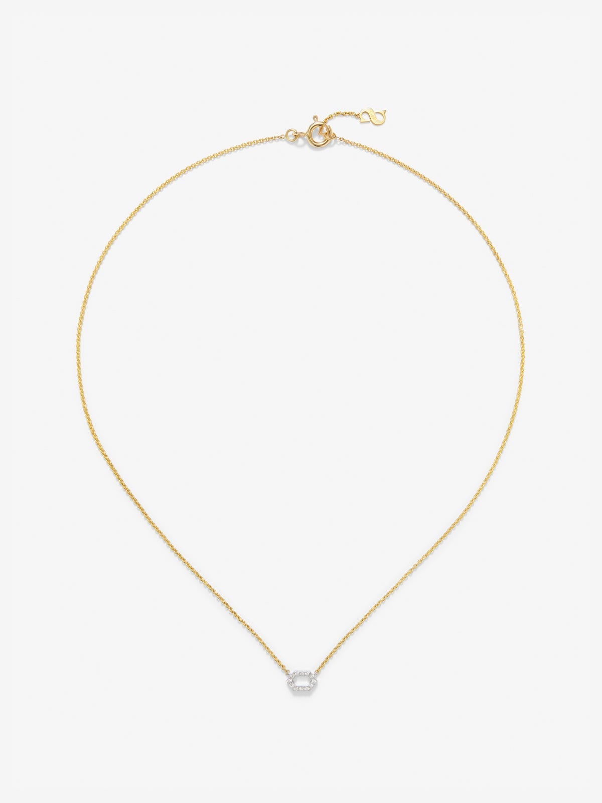 Colgante de oro blancoy amarillo de 18K con diamantes blancos en talla brillante de 0,06 cts
