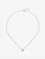 Colgante de oro blanco de 18K con diamante central en talla brillante de 0,1 cts y 12 diamantes en talla brillante con un total de 0,15 cts