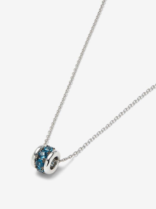 Colgante de plata 925 con pavé de topacios azul london en talla brillante