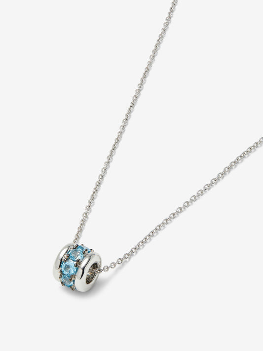 Colgante de plata 925 con pavé de topacios azul swiss en talla brillante