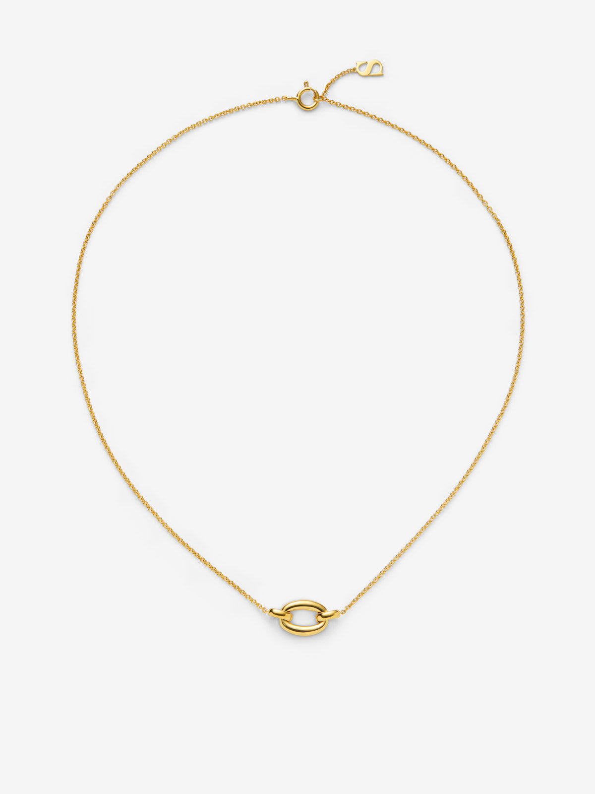 Colgante mini eslabón de oro amarillo de 18K