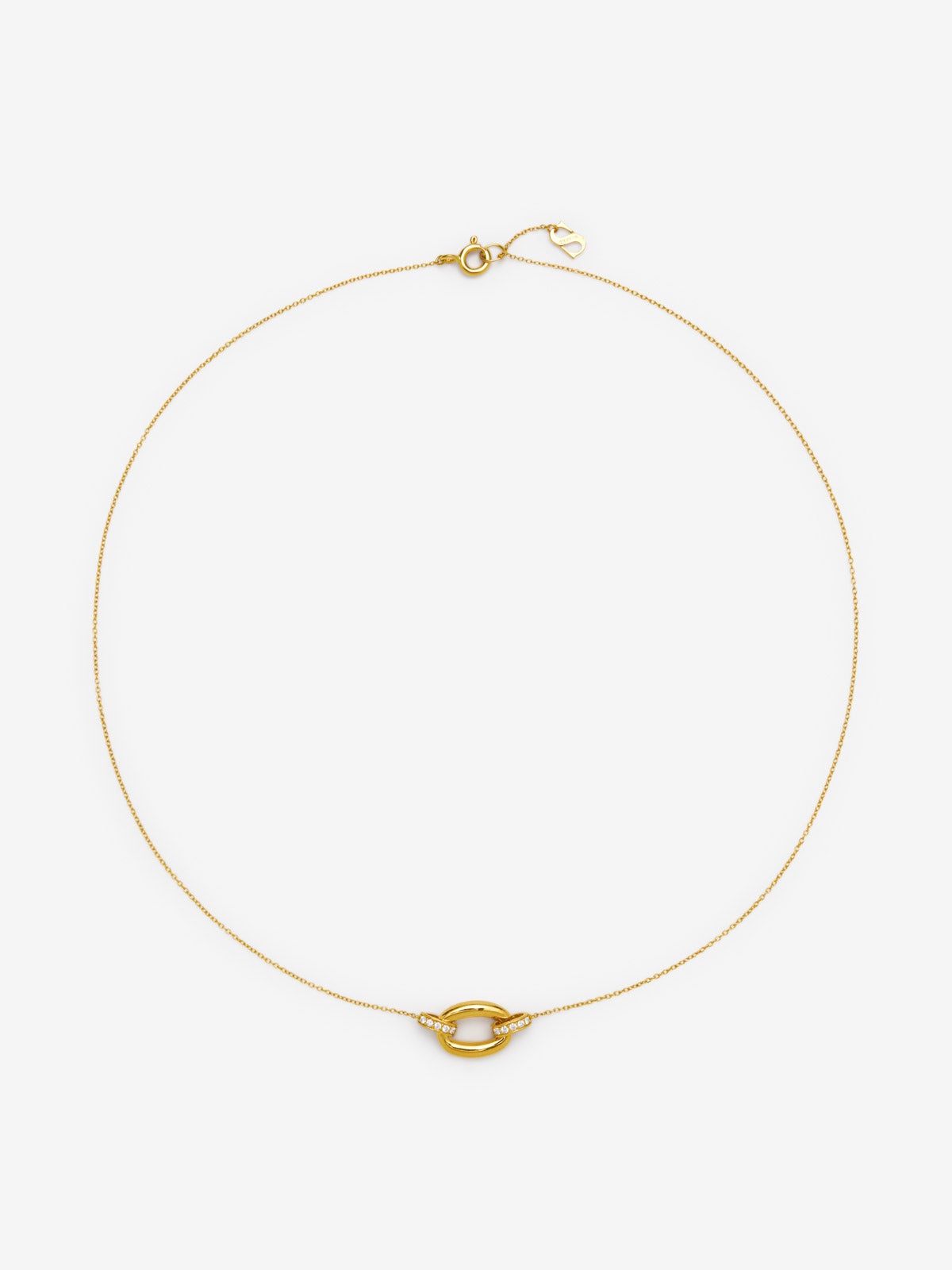 Colgante mini eslabón de oro amarillo de 18K