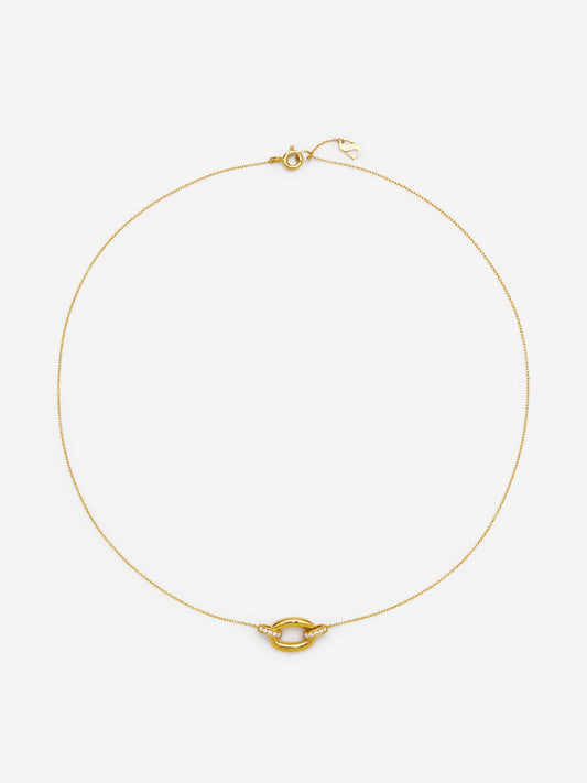 Colgante mini eslabón de oro amarillo de 18K