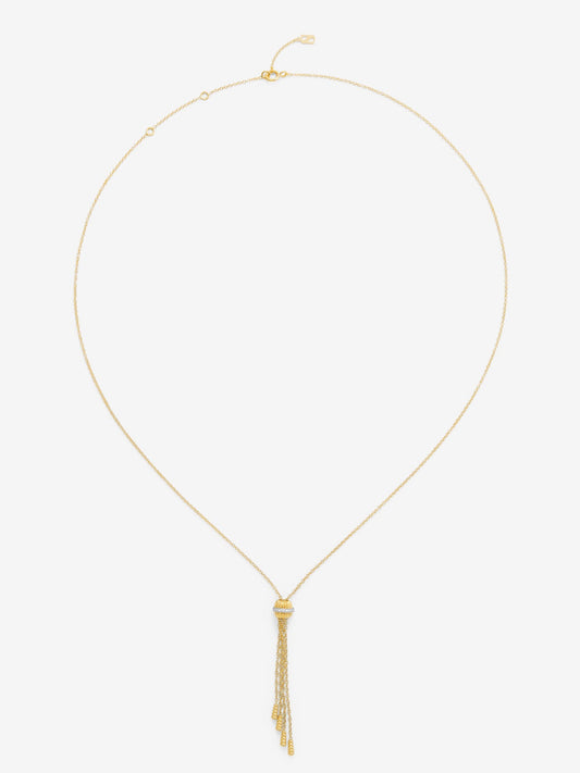 Colgante gallonado de oro blanco y amarillo de 18K con pavé de diamantes en talla brillante con un total de 0,11 cts