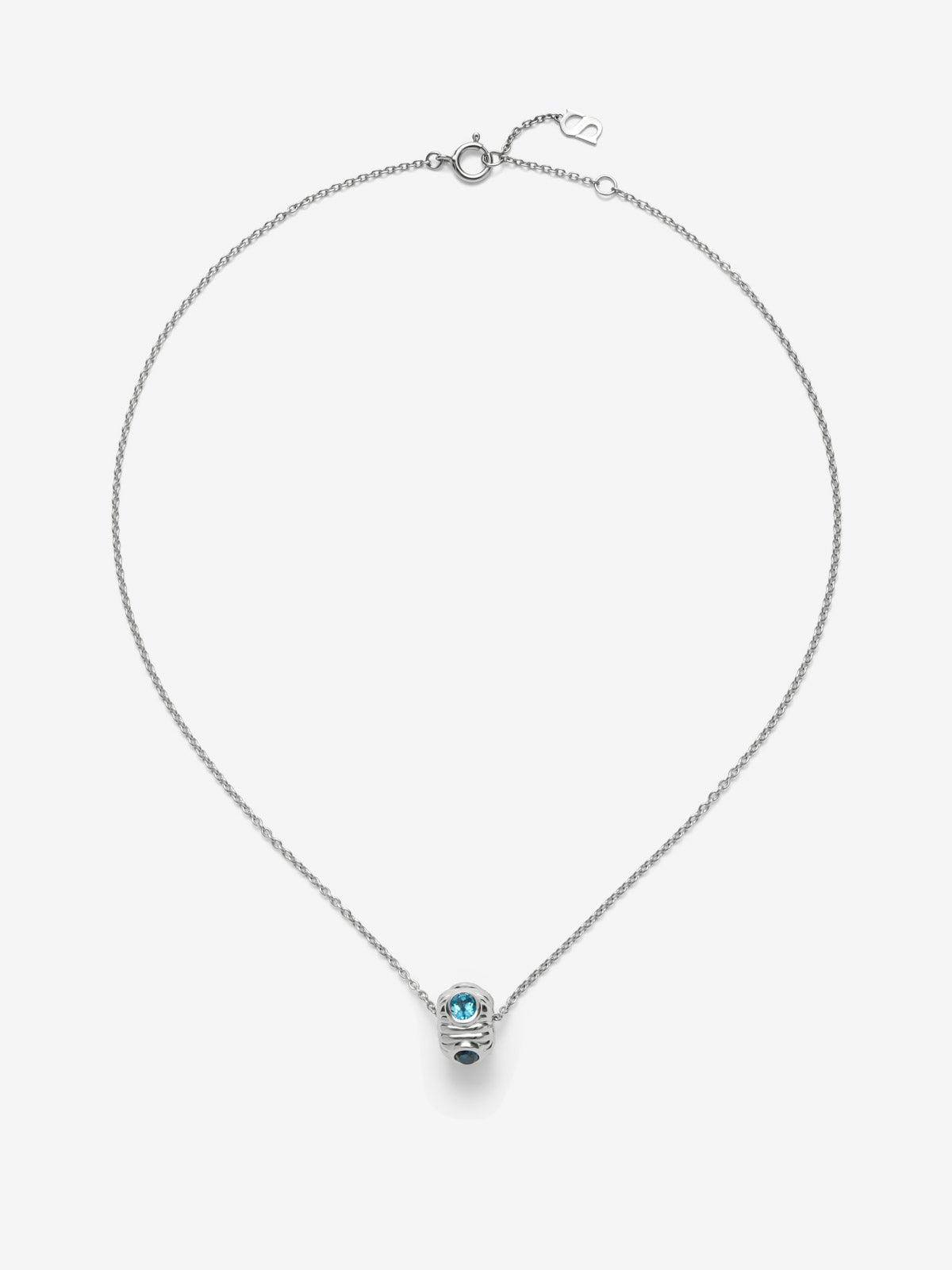 Colgante de plata 925 con topacio azul London y azul swiss