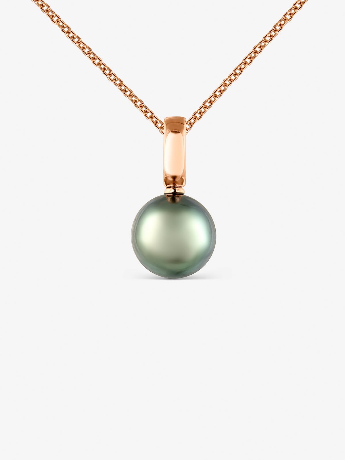 Colgante de oro rosa de 18K con perla de Tahití 9,5mm