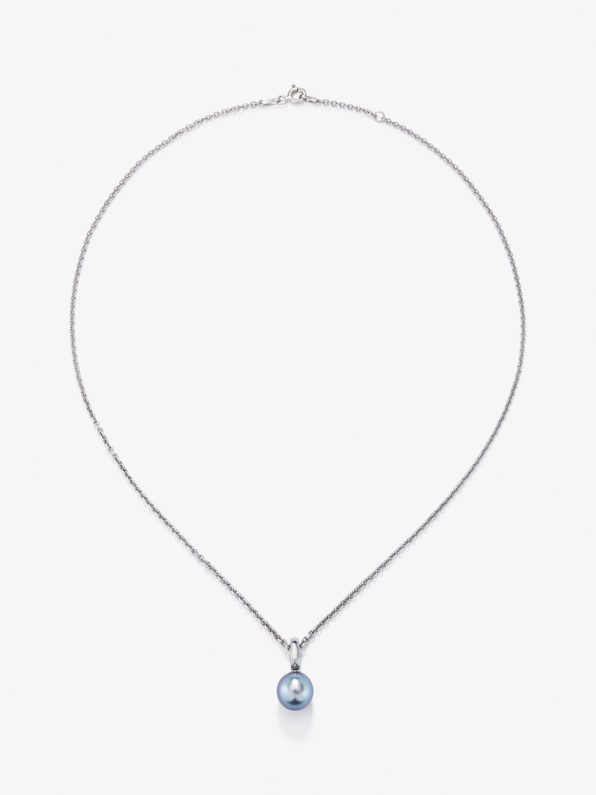 Colgante de cadena de plata 925 con perla de tahiti de 8,5 mm