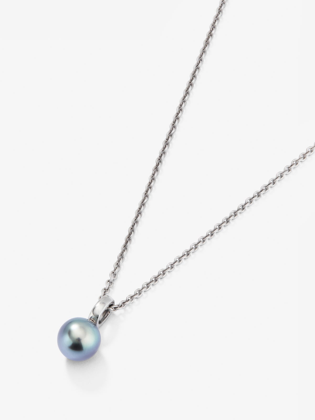 Colgante de cadena de plata 925 con perla de tahiti de 8,5 mm