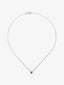 Colgante de oro blanco de 18K con esmeralda en talla brillante de 0,255 cts y diamantes en talla brillante de 0,086 cts