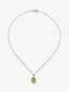 Colgante de oro blanco de 18K con peridoto verde