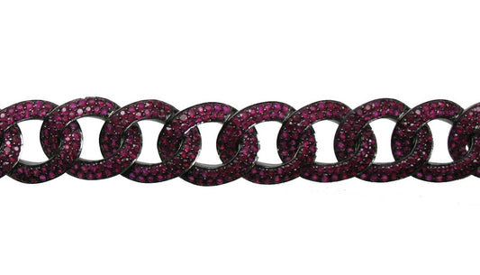 Pulsera de plata 925 con rubies en talla brillante