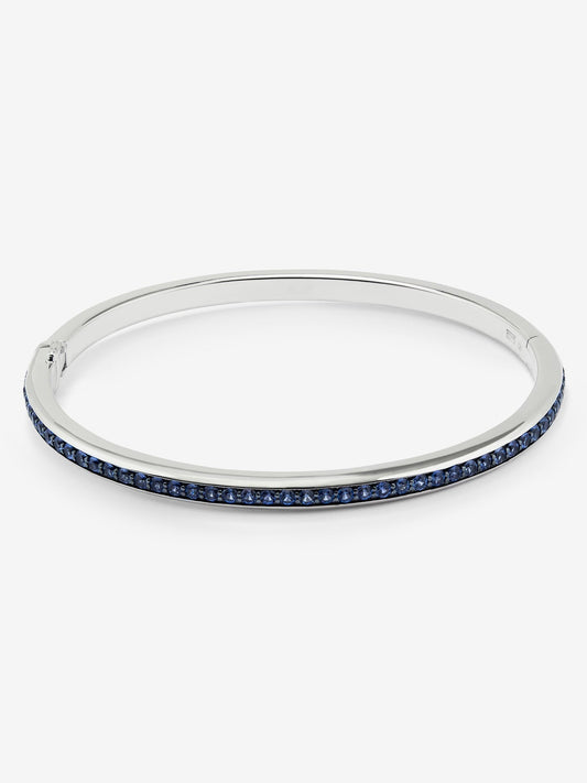 Pulsera rígida de plata 925 con zafiros