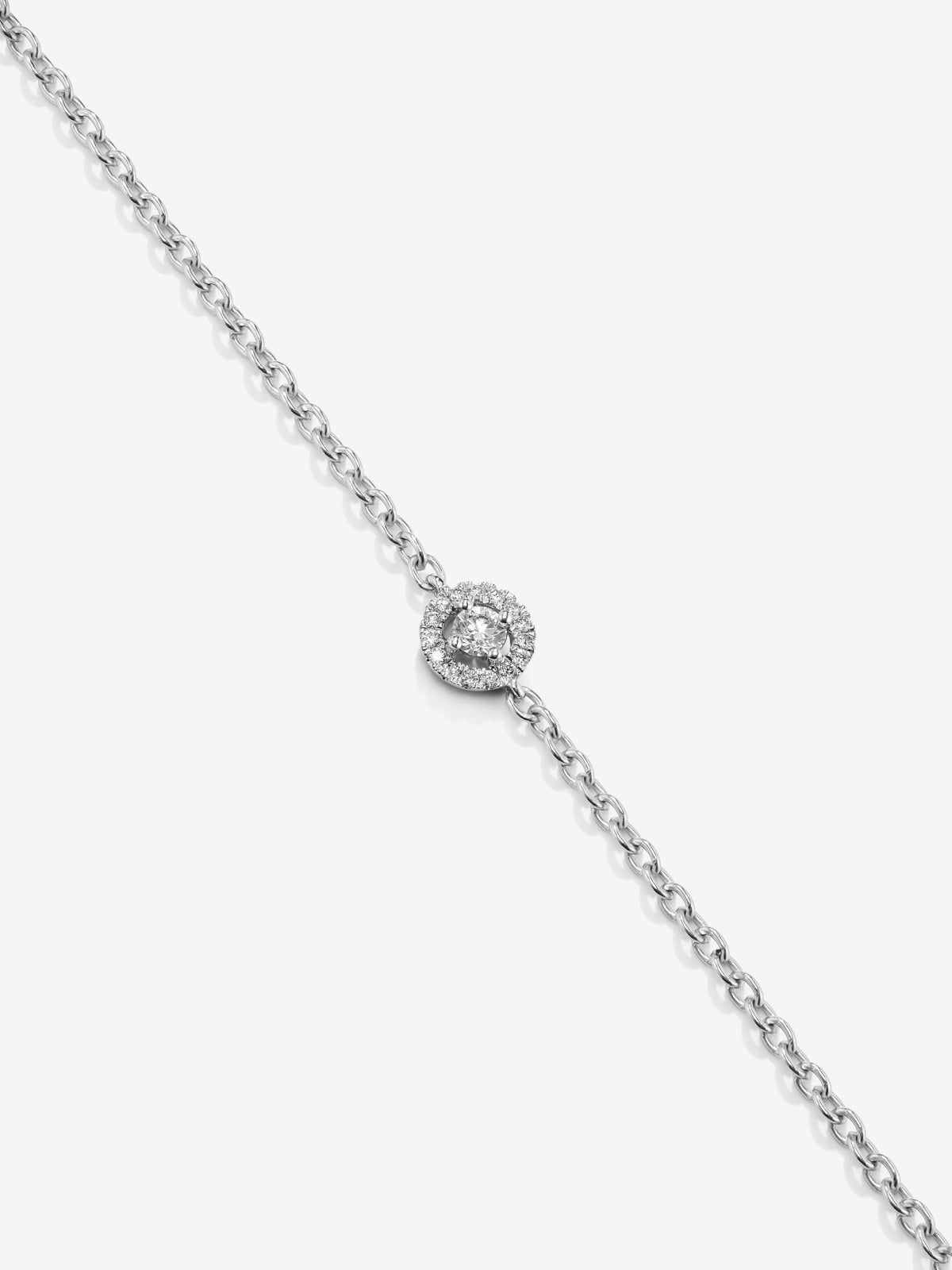 Pulsera de oro blanco de 18K con diamantes en talla brillante con un total de 0,12 cts