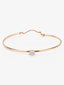 Pulsera rígida de oro rosa de 18K con 11 diamantes en talla brillante con un total de 0,21 cts