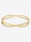 Pulsera rígida de oro amarillo de 18K con diamantes blancos en talla brillante de 0,74 cts