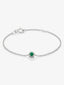 Pulsera de oro blanco de 18K con esmeralda en talla brillante de 0,1 cts y diamantes en talla brillante de 0,05 cts