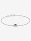 Pulsera orla de oro blanco de 18K con zafiro y diamante