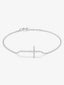 Pulsera de oro blanco de 18K con cruz de diamantes en talla brillante de 0,17 cts