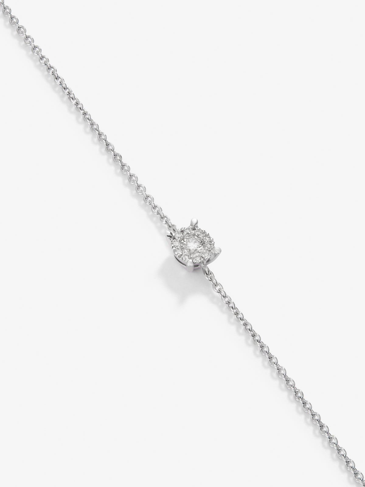 Colgante de oro blanco de 18kt con diamantes