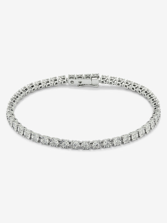 Pulsera rivière de oro blanco de 18K con diamantes en talla brillante con un total de 0,89 cts