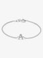 Pulsera cadena con inicial de oro blanco de 18K y diamantes