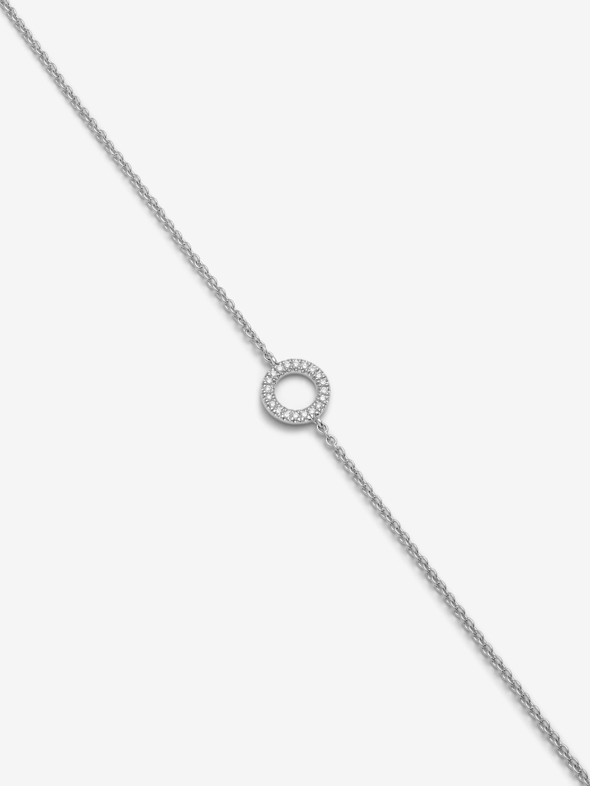 Pulsera cadena de oro blanco de 18K de diamantes en pavé