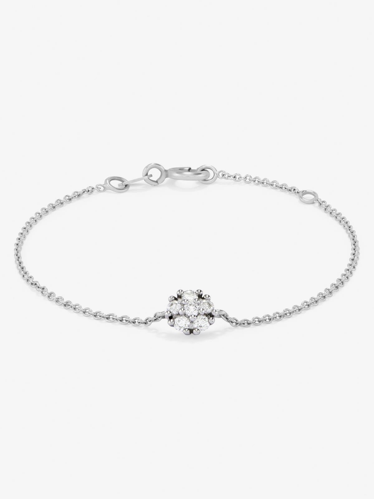 Pulsera de oro blanco de 18K con 6 diamantes en talla brillante con un total de 0,27 cts