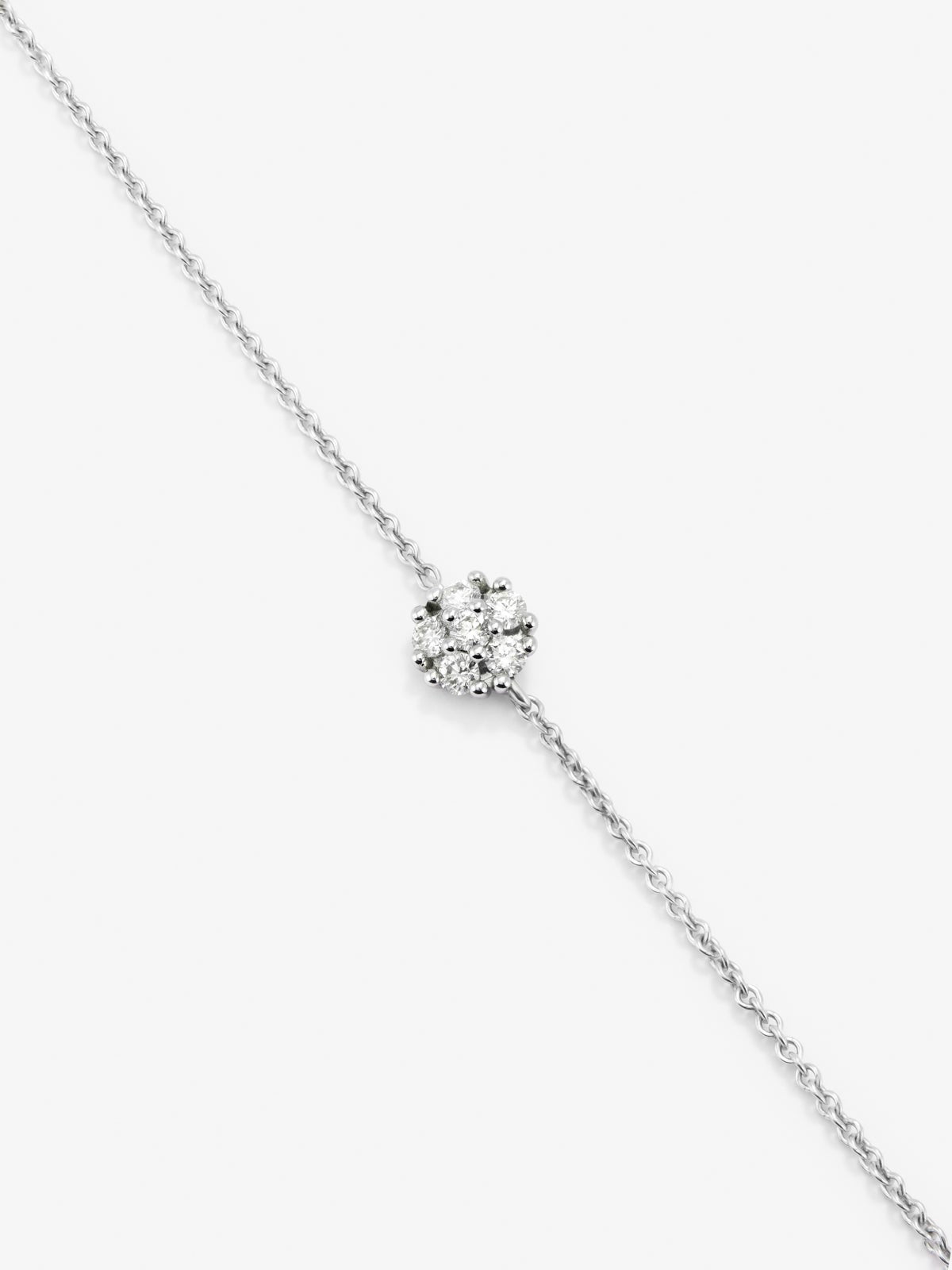 Pulsera de oro blanco de 18K con 6 diamantes en talla brillante con un total de 0,27 cts