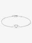 Pulsera cadena corazón de oro blanco de 18K de diamantes