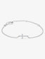 Pulsera de oro blanco de 18K con 11 diamantes en talla brillante con un total de 0,04 cts y cruz