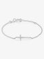 Pulsera cadena cruz de oro blanco de 18K de diamantes