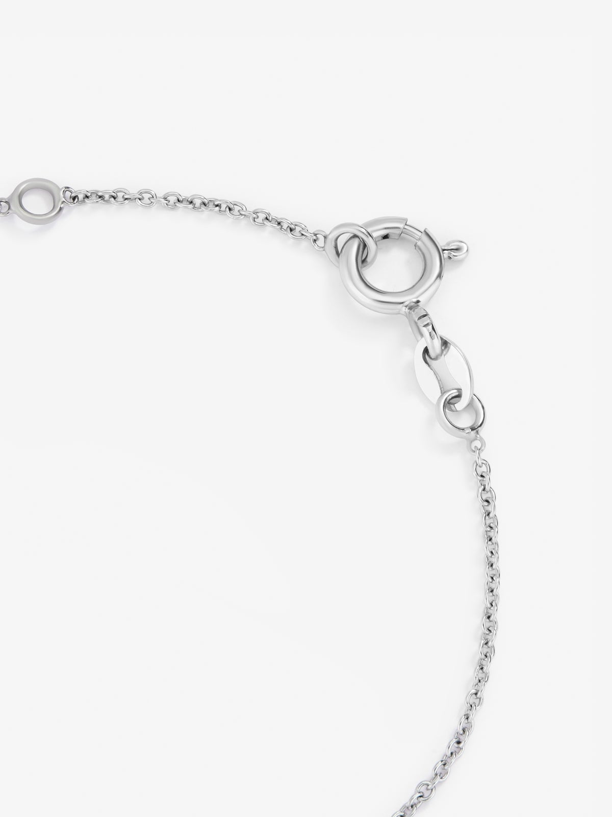Pulsera cadena cruz de oro blanco de 18K de diamantes