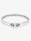 Pulsera de plata 925 con amatista verde en talla princesa de 2,19 cts y amatistas moradas en talla corazón de 1,6 cts