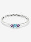 Pulsera rígida de plata 925 con topacio y amatistas