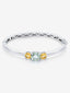 Pulsera de plata 925 con amatista verde en talla cushion de 2,47 cts y cuarzos citrinos en talla cushion de 1,62 cts