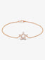 Pulsera cadena con estrella de oro rosa de 18K con diamantes