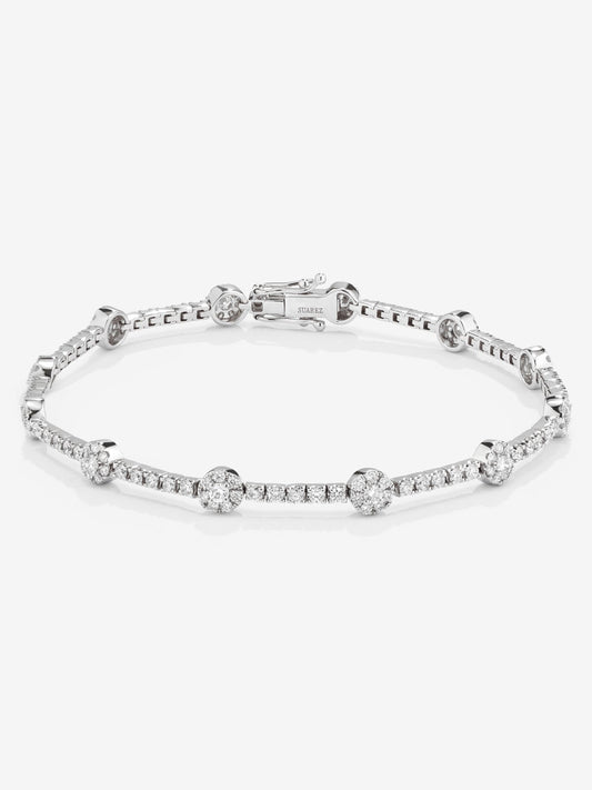 Pulsera rivière de oro blanco de 18K con diamantes en talla brillante con un total de 2,09 cts