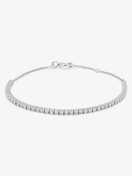 Pulsera rivière de oro blanco de 18K con diamantes en talla brillante con un total de 0,90 cts