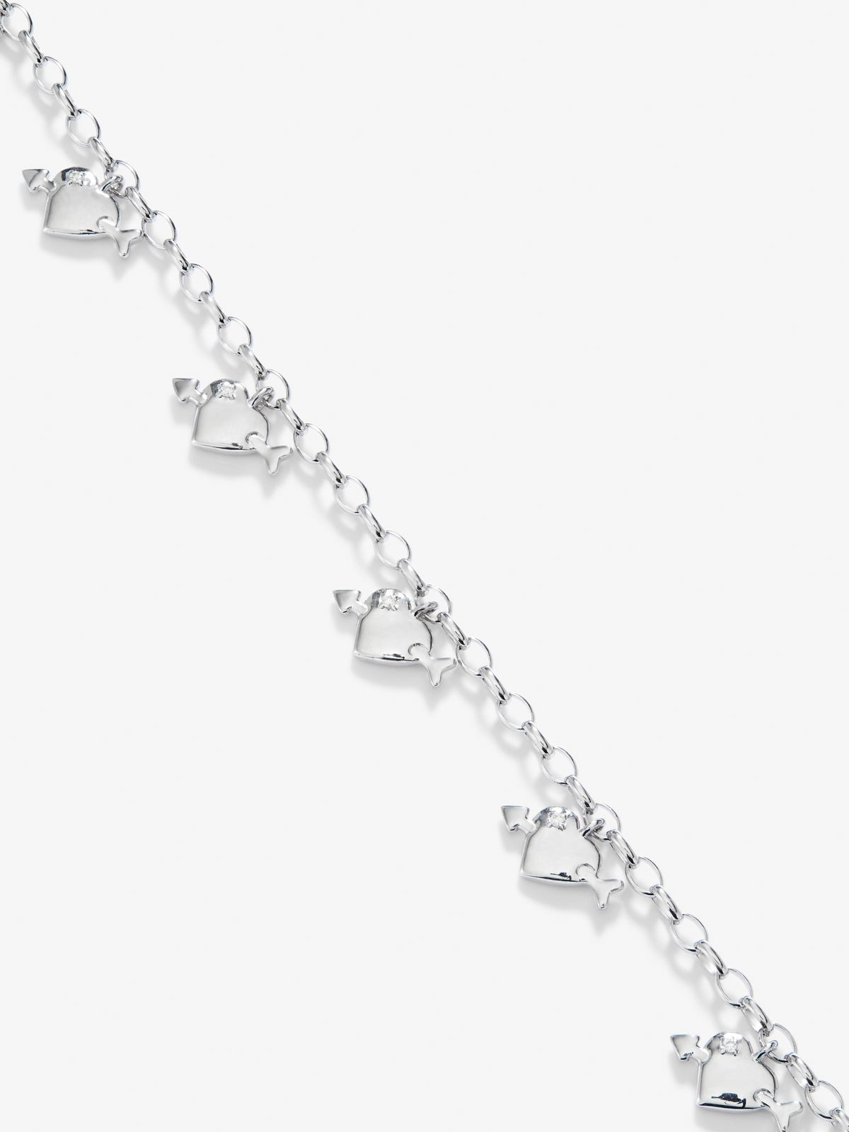 Pulsera de plata 925 con 7 diamantes en talla brillante con un total de 0,05 cts