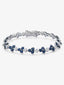 Pulsera rivière de oro blanco de 18K con zafiros azules en talla brillante de 6,62 cts y diamantes blancos en talla brillante de 2,85 cts