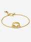 Pulsera cadena eslabón mini de oro amarillo de 18K con pavé de diamantes
